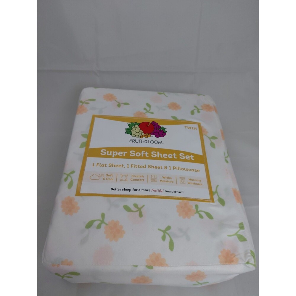 FRUIT OF THE LOOM SUPER SOFT SHEET SET TWIN SIZE